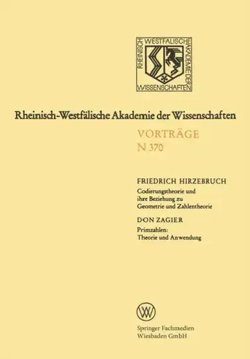 Cover of Codierungstheorie Und Ihre Beziehung Zu Geometrie Und Zahlentheorie. Primzahlen