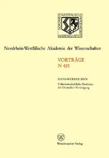 Cover of Volkswirtschaftliche Probleme Der Deutschen Vereinigung