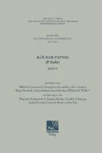 Cover of Kölner Papyri (P. Köln)