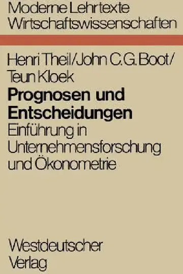 Cover of Prognosen Und Entscheidungen