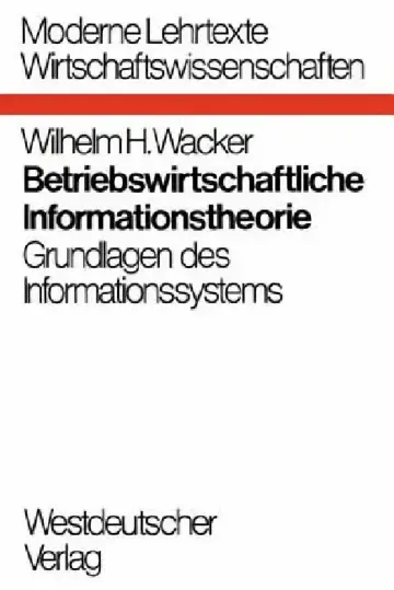 Cover of Betriebswirtschaftliche Informationstheorie