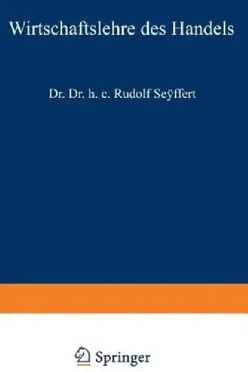 Cover of Wirtschaftslehre Des Handels