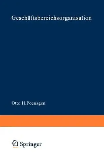 Cover of Geschäftsbereichsorganisation