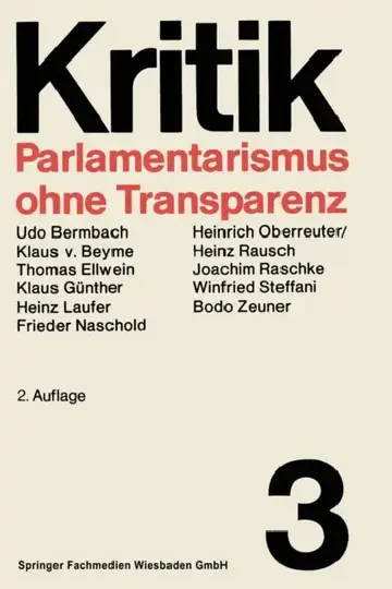 Cover of Parlamentarismus Ohne Transparenz