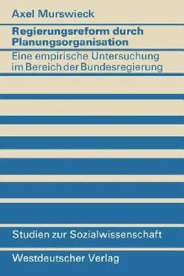 Cover of Regierungsreform Durch Planungsorganisation
