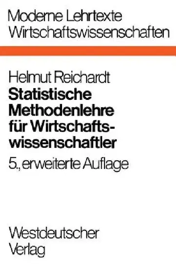 Cover of Statistische Methodenlehre Für Wirtschaftswissenschaftler