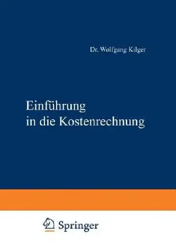 Cover of Einführung in Die Kostenrechnung