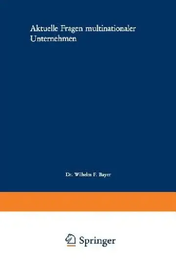 Cover of Aktuelle Fragen Multinationaler Unternehmen