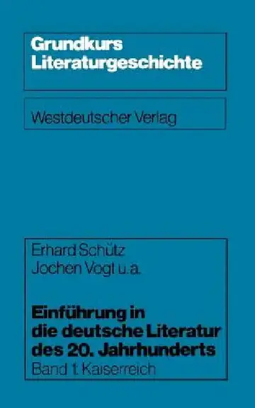 Cover of Einführung in Die Deutsche Literatur Des 20. Jahrhunderts
