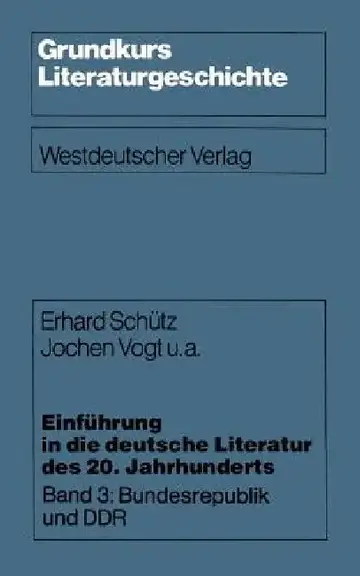 Cover of Einführung in Die Deutsche Literatur Des 20. Jahrhunderts