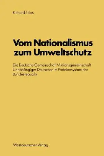 Cover of Vom Nationalismus Zum Umweltschutz