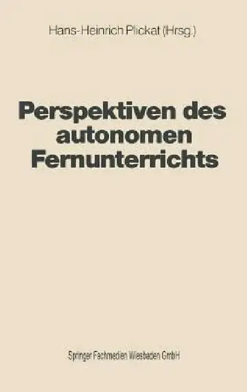 Cover of Perspektiven Des Autonomen Fernunterrichts