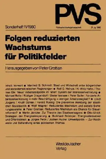 Cover of Folgen Reduzierten Wachstums Für Politikfelder