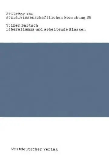 Cover of Liberalismus Und Arbeitende Klassen