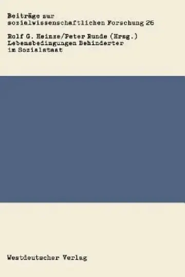 Cover of Lebensbedingungen Behinderter Im Sozialstaat