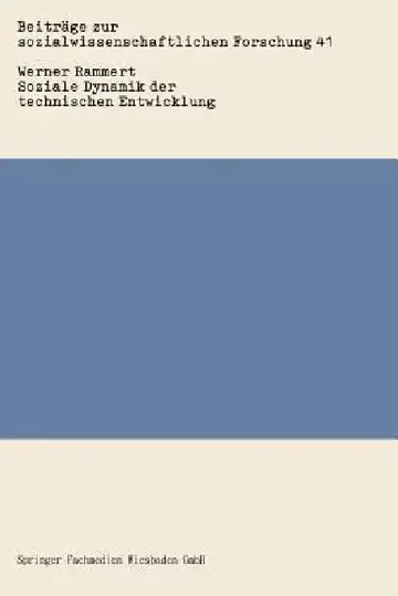 Cover of Soziale Dynamik Der Technischen Entwicklung