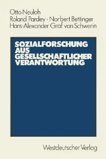 Cover of Sozialforschung Aus Gesellschaftlicher Verantwortung