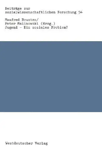 Cover of Jugend -- Ein Soziales Problem?