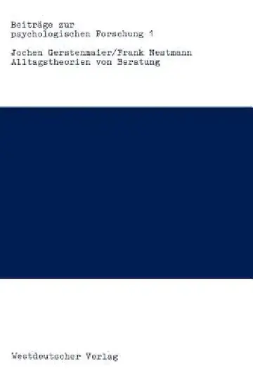 Cover of Alltagstheorien Von Beratung