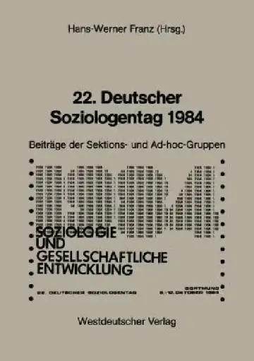 Cover of 22. Deutscher Soziologentag 1984