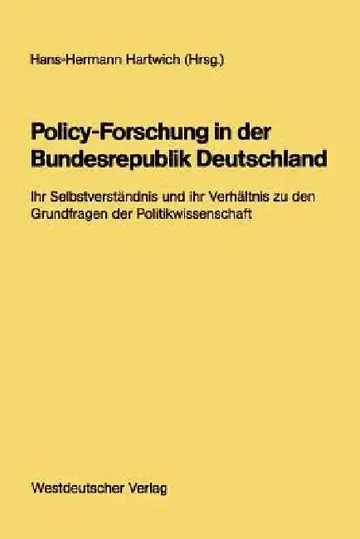 Cover of Policy-Forschung in Der Bundesrepublik Deutschland
