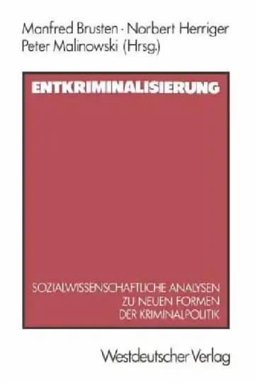 Cover of Entkriminalisierung