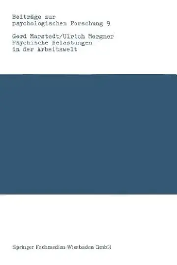 Cover of Psychische Belastungen in Der Arbeitswelt