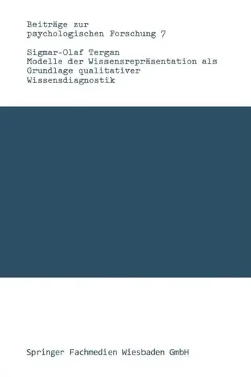 Cover of Modelle Der Wissensrepräsentation ALS Grundlage Qualitativer Wissensdiagnostik