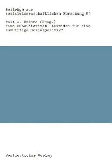 Cover of Neue Subsidiarität