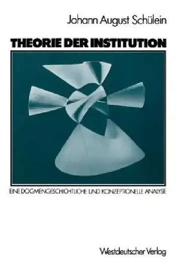 Cover of Theorie Der Institution