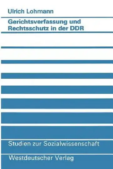 Cover of Gerichtsverfassung Und Rechtsschutz in Der DDR