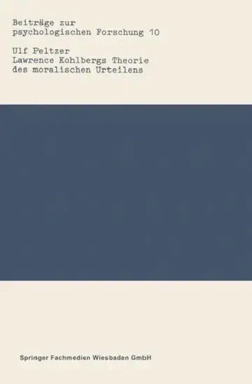 Cover of Lawrence Kohlbergs Theorie Des Moralischen Urteilens