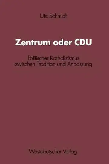 Cover of Zentrum Oder Cdu