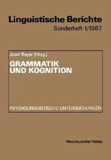 Cover of Grammatik Und Kognition