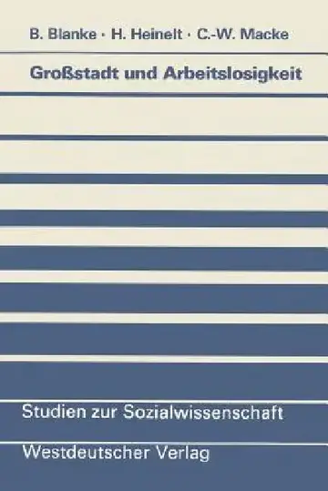 Cover of Großstadt Und Arbeitslosigkeit
