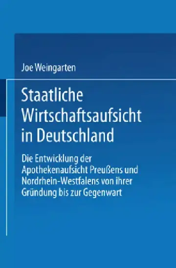 Cover of Staatliche Wirtschaftsaufsicht in Deutschland