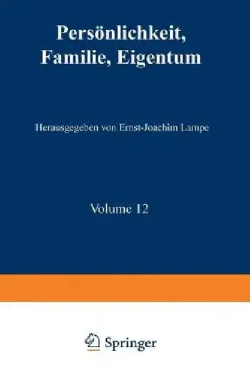 Cover of Persönlichkeit, Familie, Eigentum