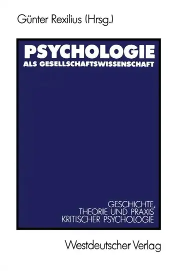 Cover of Psychologie ALS Gesellschaftswissenschaft