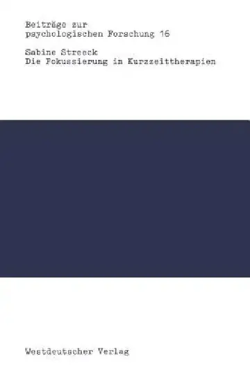 Cover of Die Fokussierung in Kurzzeittherapien