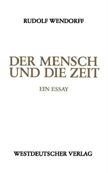 Cover of Der Mensch Und Die Zeit