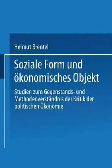Cover of Soziale Form Und Ökonomisches Objekt