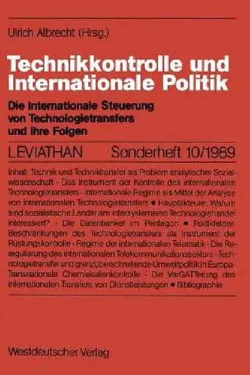 Cover of Technikkontrolle Und Internationale Politik