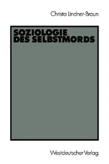 Cover of Soziologie Des Selbstmords