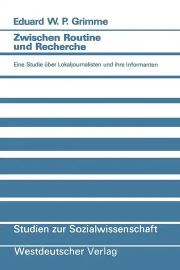 Cover of Zwischen Routine Und Recherche