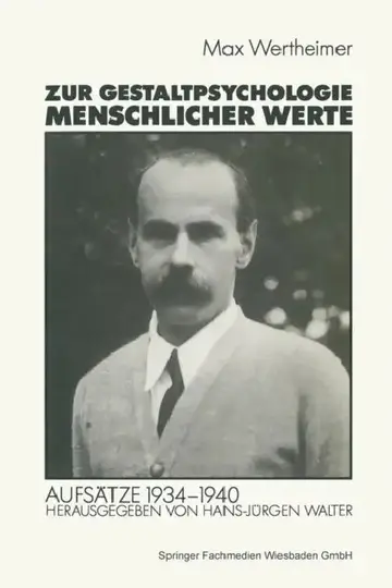 Cover of Zur Gestaltpsychologie Menschlicher Werte