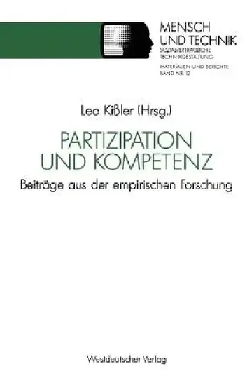 Cover of Partizipation Und Kompetenz