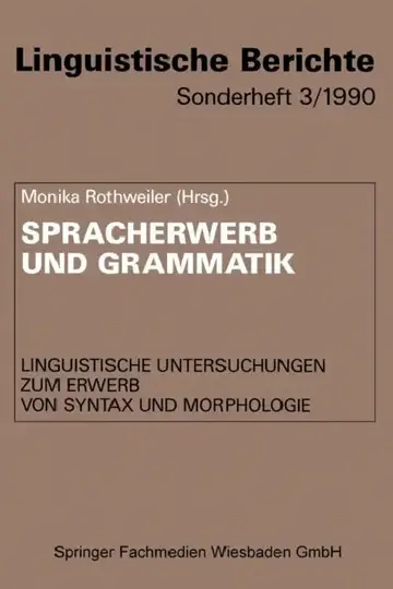 Cover of Spracherwerb Und Grammatik
