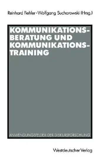 Cover of Kommunikationsberatung Und Kommunikationstraining