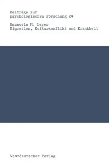 Cover of Migration, Kulturkonflikt Und Krankheit