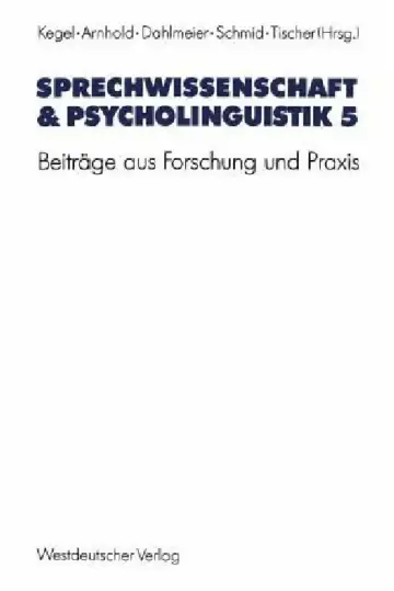 Cover of Sprechwissenschaft & Psycholinguistik 5